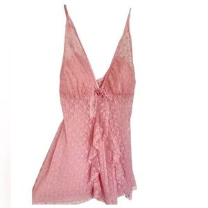 Vintage Lingerie S Pink 1990s lace padded cup chemise sexy gift 90s honeymoon